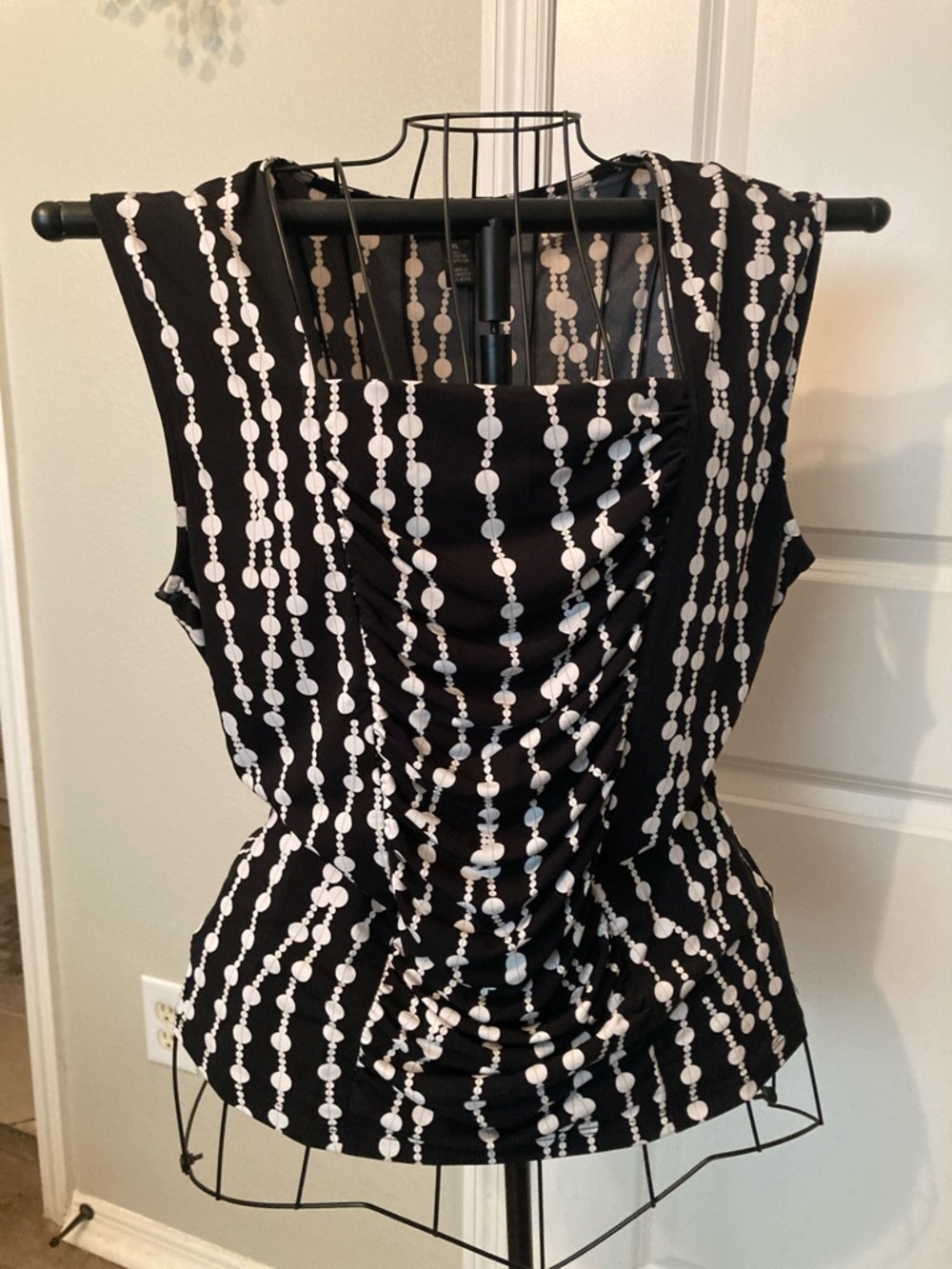 Style & Co. Black and White Sleeveless Blouse